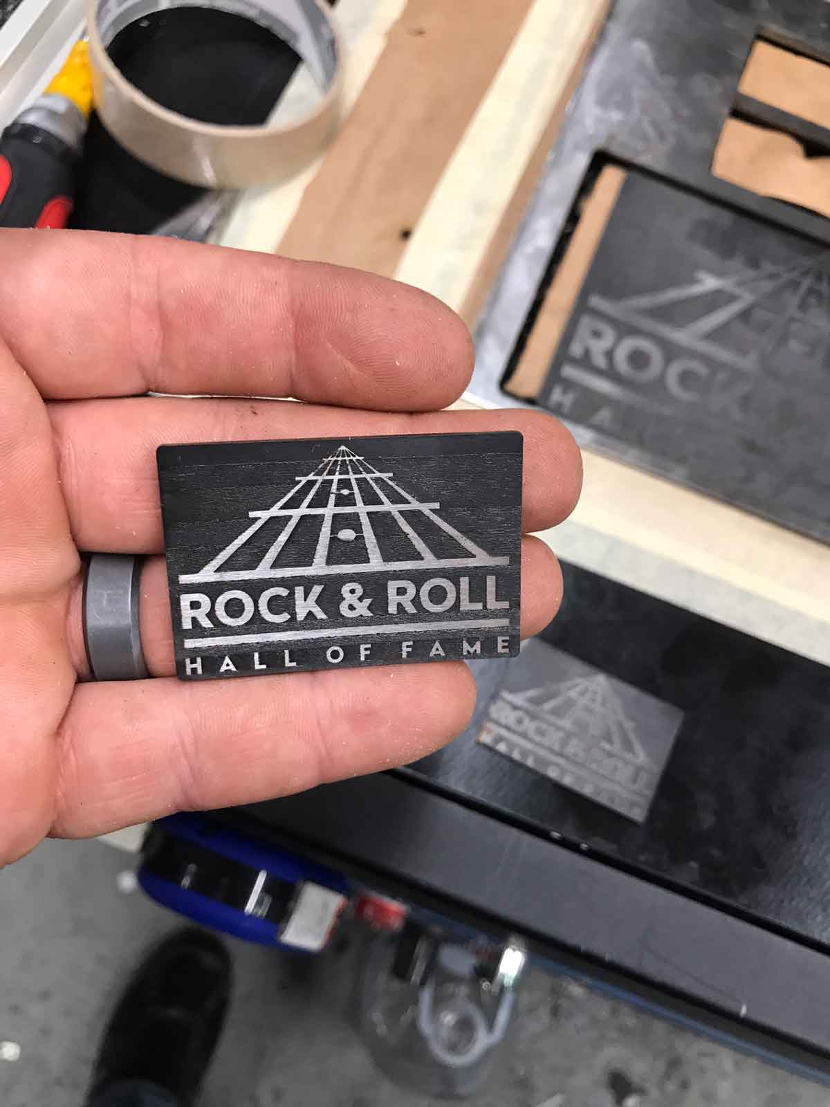 Metal-cut laser-engraved nameplate