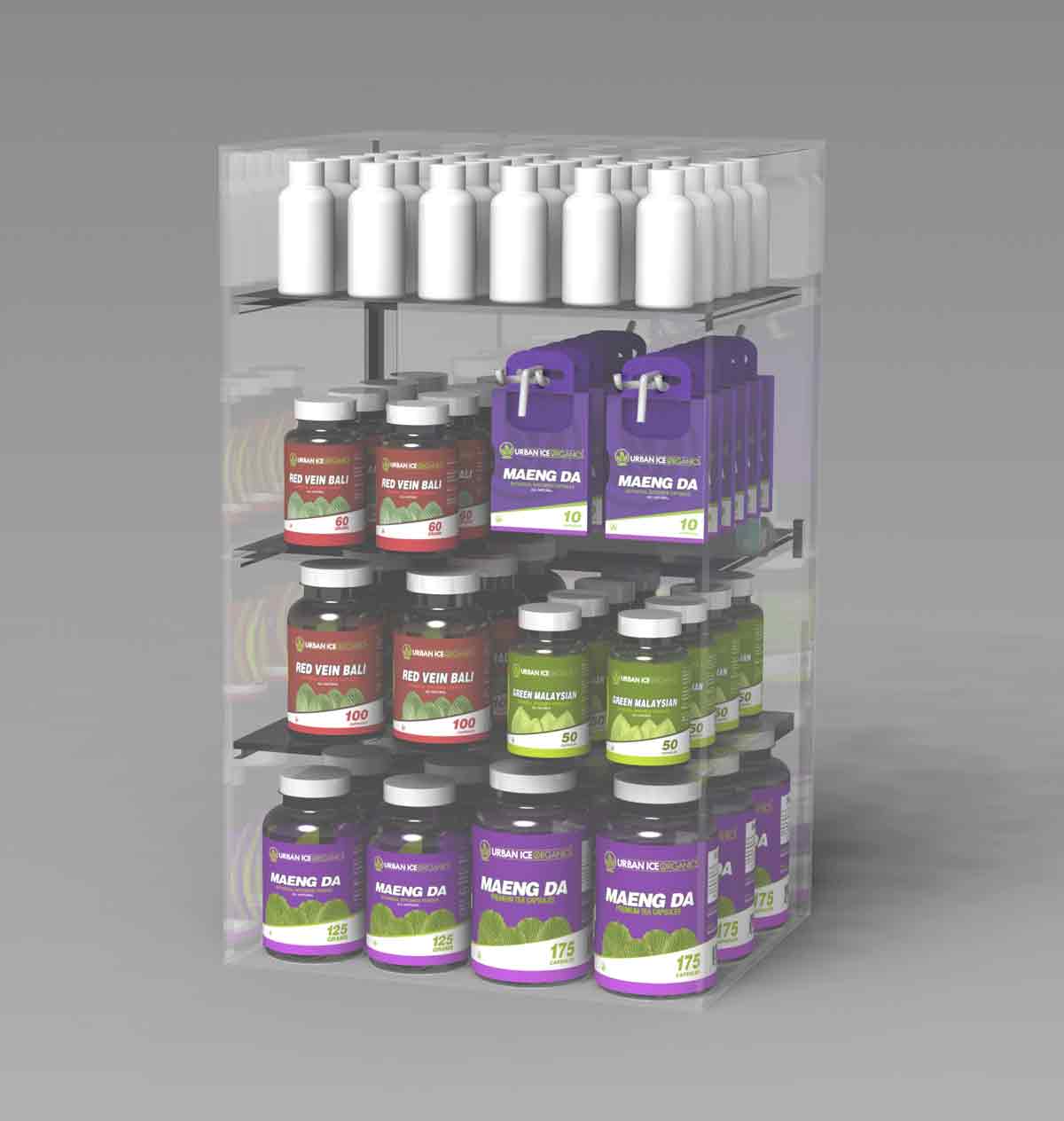 SolidWorks render of a custom retail display